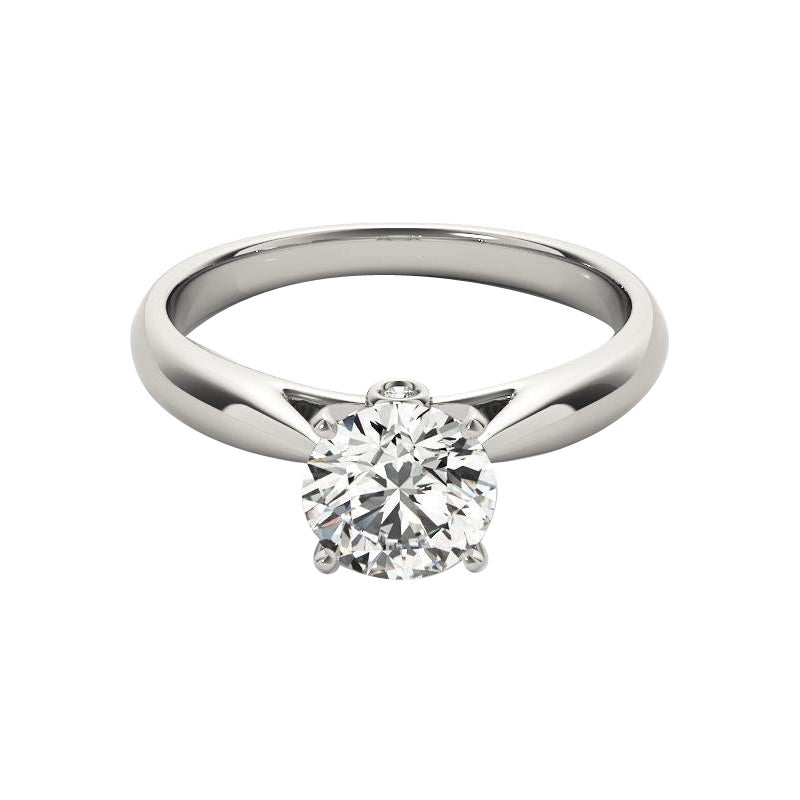 GIA 2.51 Carat Round Solitaire & Secret Diamond 18K White Gold Diamond Ring