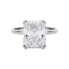 GIA 2.51 Carat Solitaire Radiant 4-Prong Basket 18K White Gold Diamond Ring