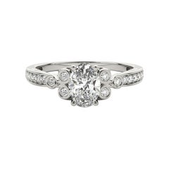 GIA 2,51ct Oval Vintage Lünette Openwork Kathedrale Diamantring