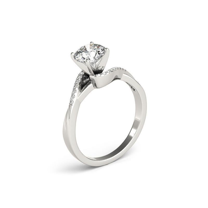 GIA 2.51ct Round Solitaire Double Curved Band Pave Diamond Ring In condizioni Nuovo in vendita a New York, NY