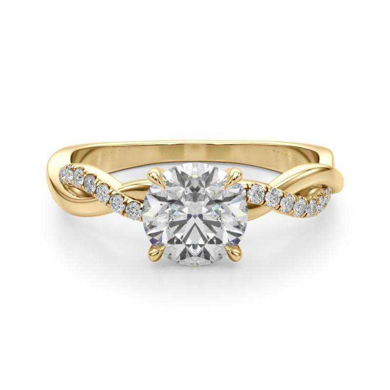 GIA 2,51ct Anello con diamanti in oro giallo a forma di vite attorcigliata e ispirata alla Nature In condizioni Nuovo in vendita a New York, NY