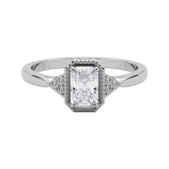 GIA 2.52 Carat Milgrain Radiant Geometric Bezel  Bague en diamant
