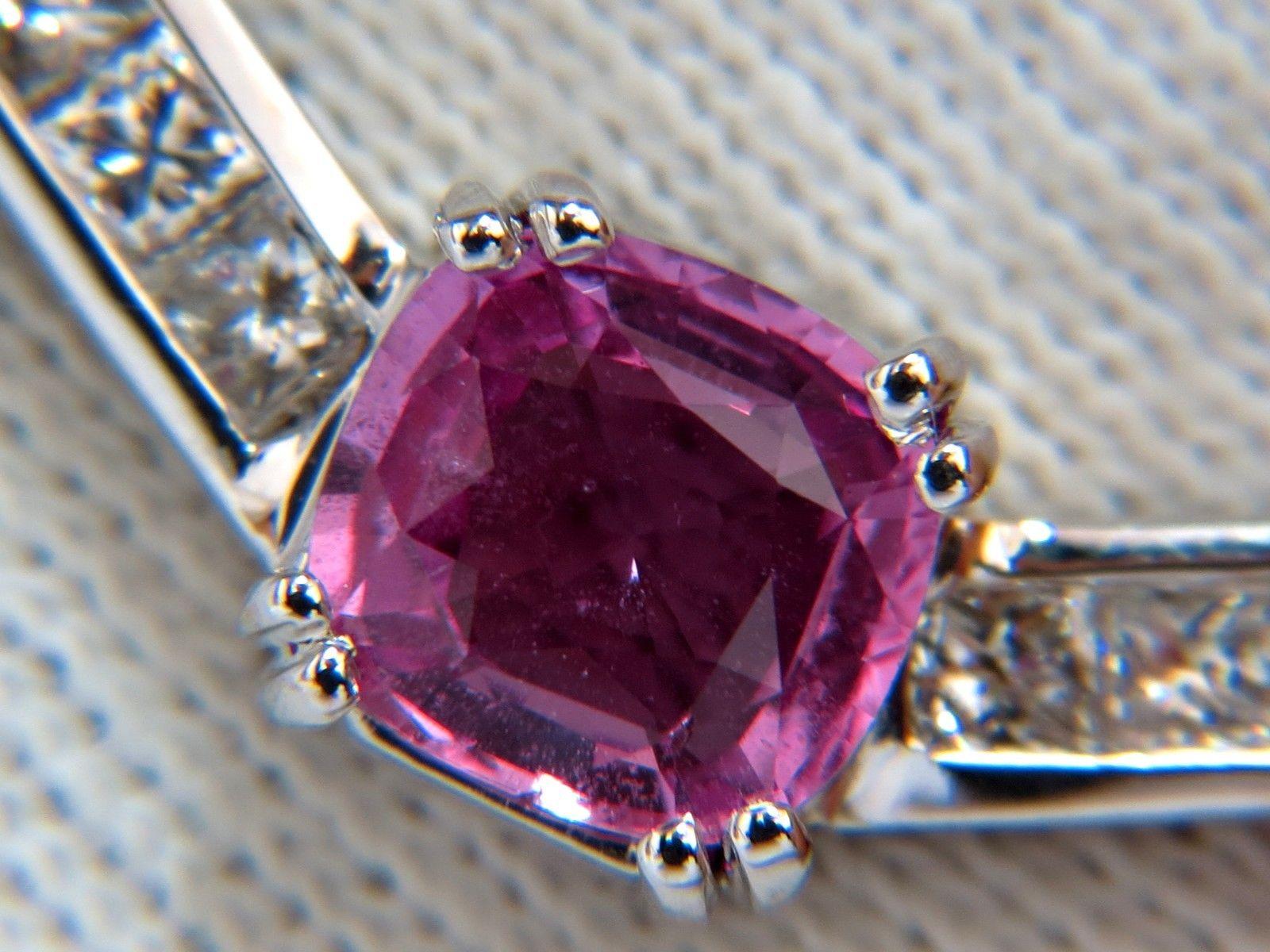 Cushion Cut GIA 2.52 Carat Natural No Heat Pink Sapphire Diamonds 