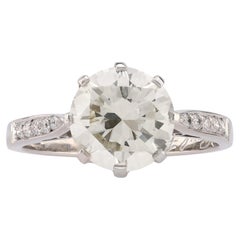 Platin-Verlobungsring, GIA 2,52 Karat runder Diamant im Brillantschliff