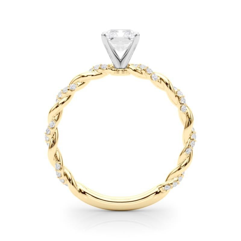 GIA 2,52ct Radiant Micro Pave Twisted Braid Band Anello di diamanti in oro giallo 18K In condizioni Nuovo a New York, NY