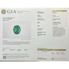 GIA 2.53 Carat No Oil Emerald & 5 Carat Diamond Platinum Drop Pendant