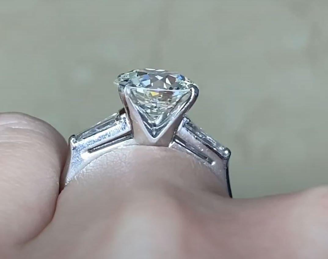 GIA 2.53ct Old European Cut Diamond Engagement Ring, Platinum For Sale 3