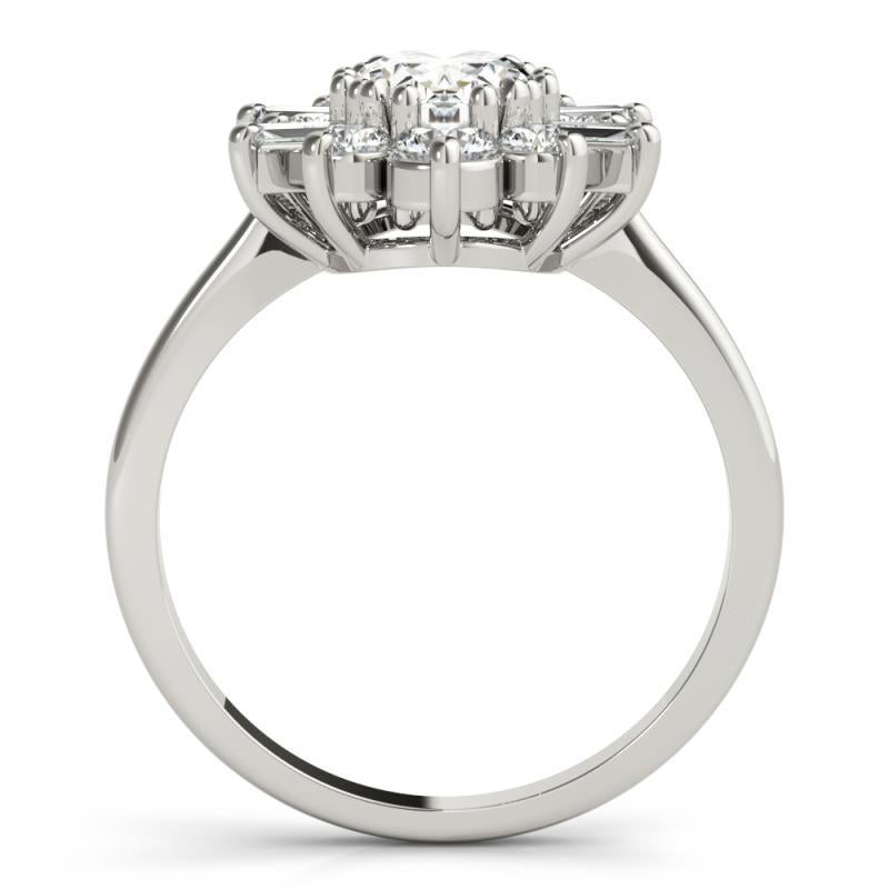 GIA 2,53ct Ovale Fiocco di Neve Fiore a grappolo  Anello con diamante In condizioni Nuovo in vendita a New York, NY