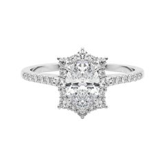 GIA 2.53ct Oval Vintage Cathedral Snowflake Halo Diamond Ring GIA 2.53ct Oval Vintage Cathedral Snowflake Halo Diamond Ring