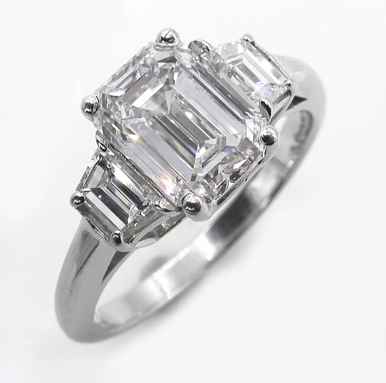 vintage emerald cut diamond engagement rings