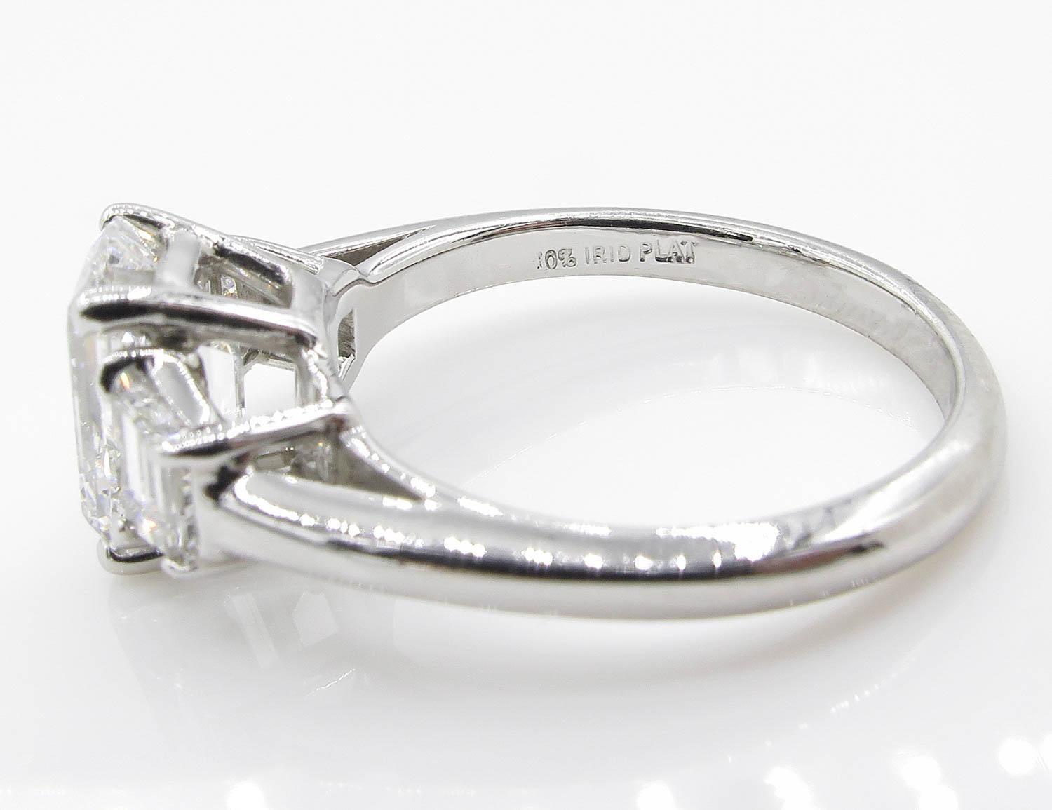Emerald Cut GIA 2.54 Carat Vintage Emerald cut Diamond Engagement Wedding Platinum Ring