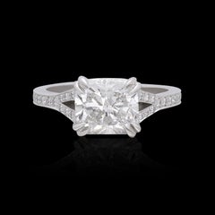 GIA 2.56ct Cushion Cut Diamond Engagement Ring
