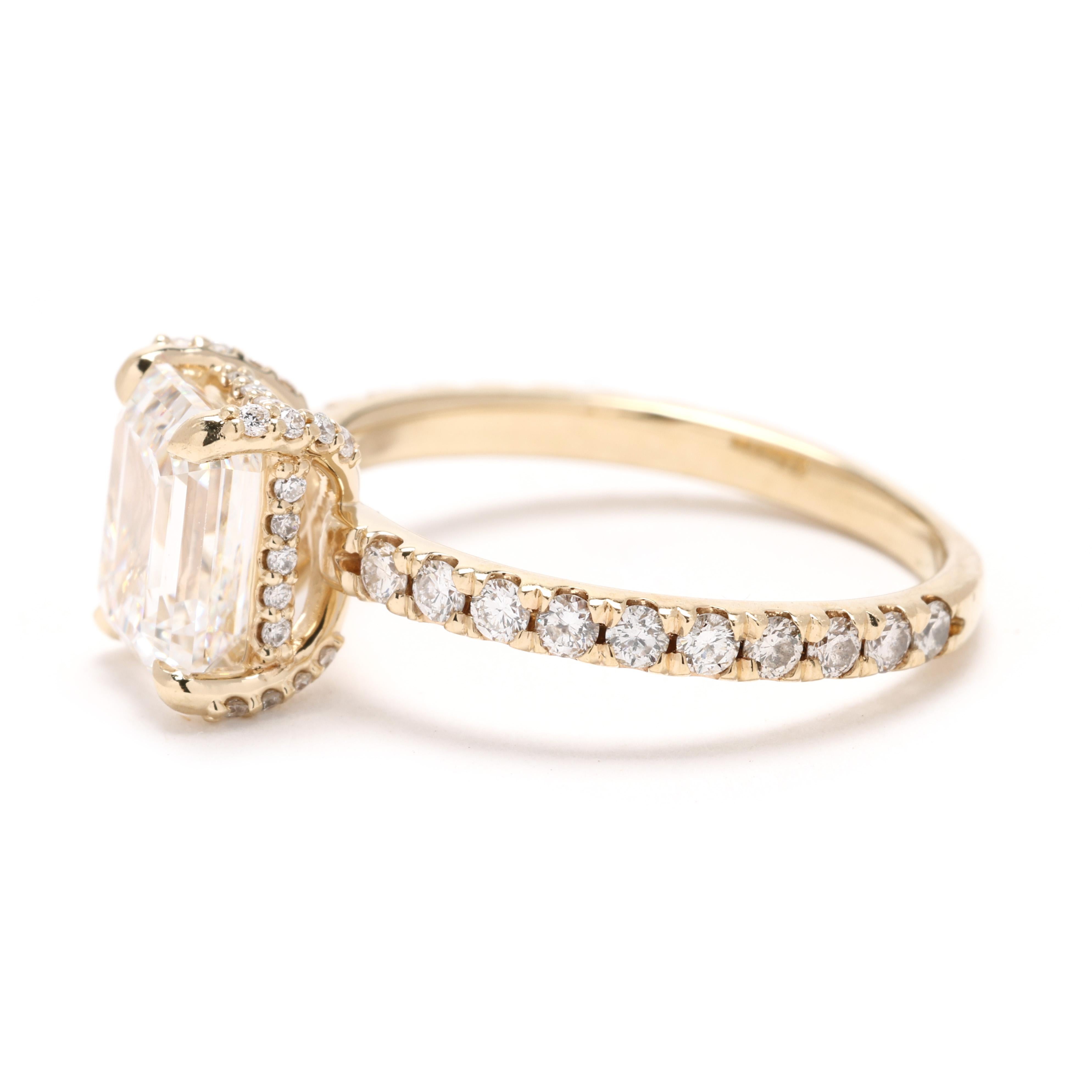 GIA 2,56 Karat Diamant-Verlobungsring, 14k Gelbgold, Ring Größe 6 im Zustand „Gut“ im Angebot in McLeansville, NC
