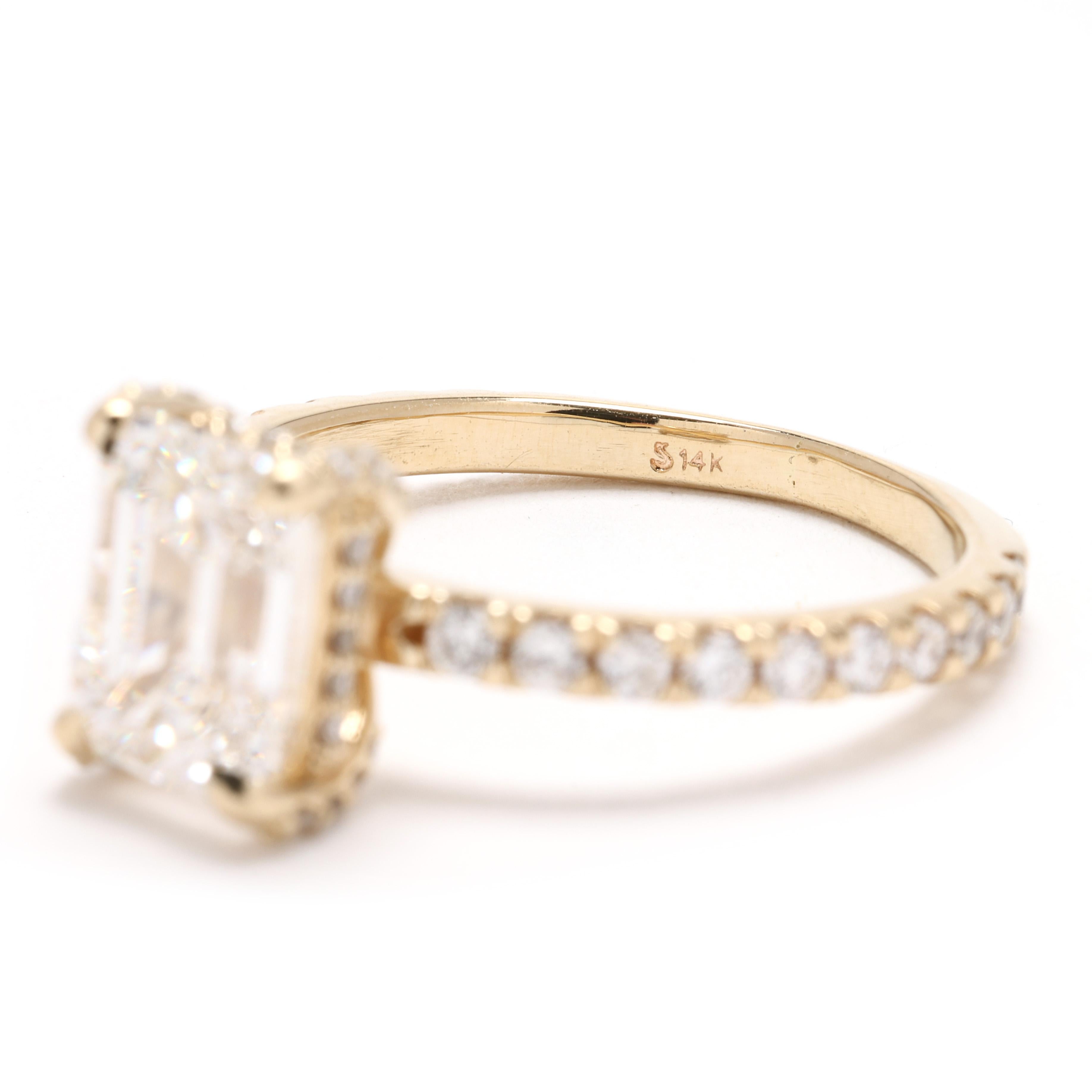 GIA 2,56 Karat Diamant-Verlobungsring, 14k Gelbgold, Ring Größe 6 für Damen oder Herren im Angebot
