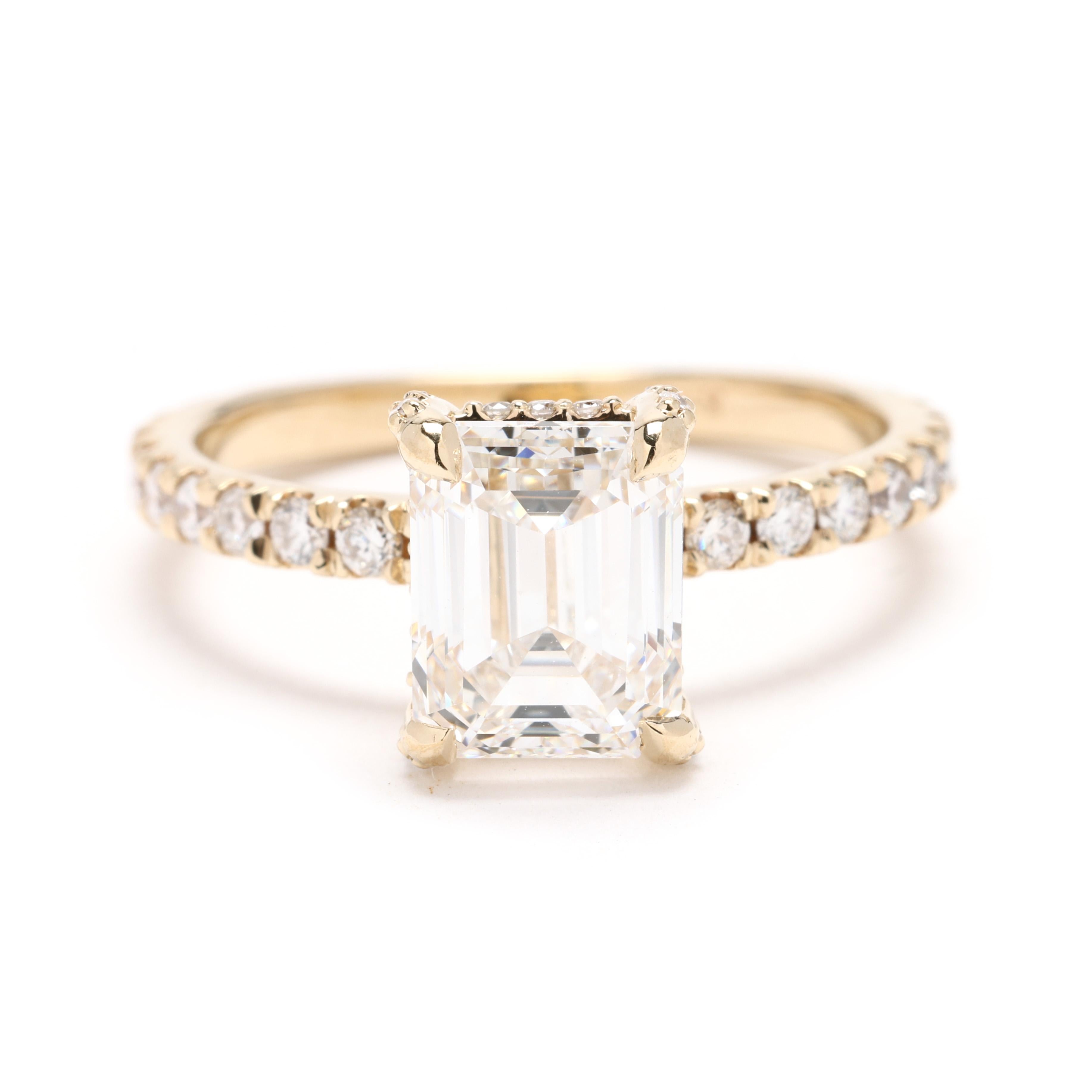 GIA 2,56 Karat Diamant-Verlobungsring, 14k Gelbgold, Ring Größe 6 im Angebot