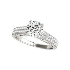 GIA 2.5ct Round Double Channel Engraved Ribbon  Diamond Ring