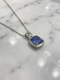 GIA 26 Carat Ceylon Blue Sapphire Platinum Pendant Necklace