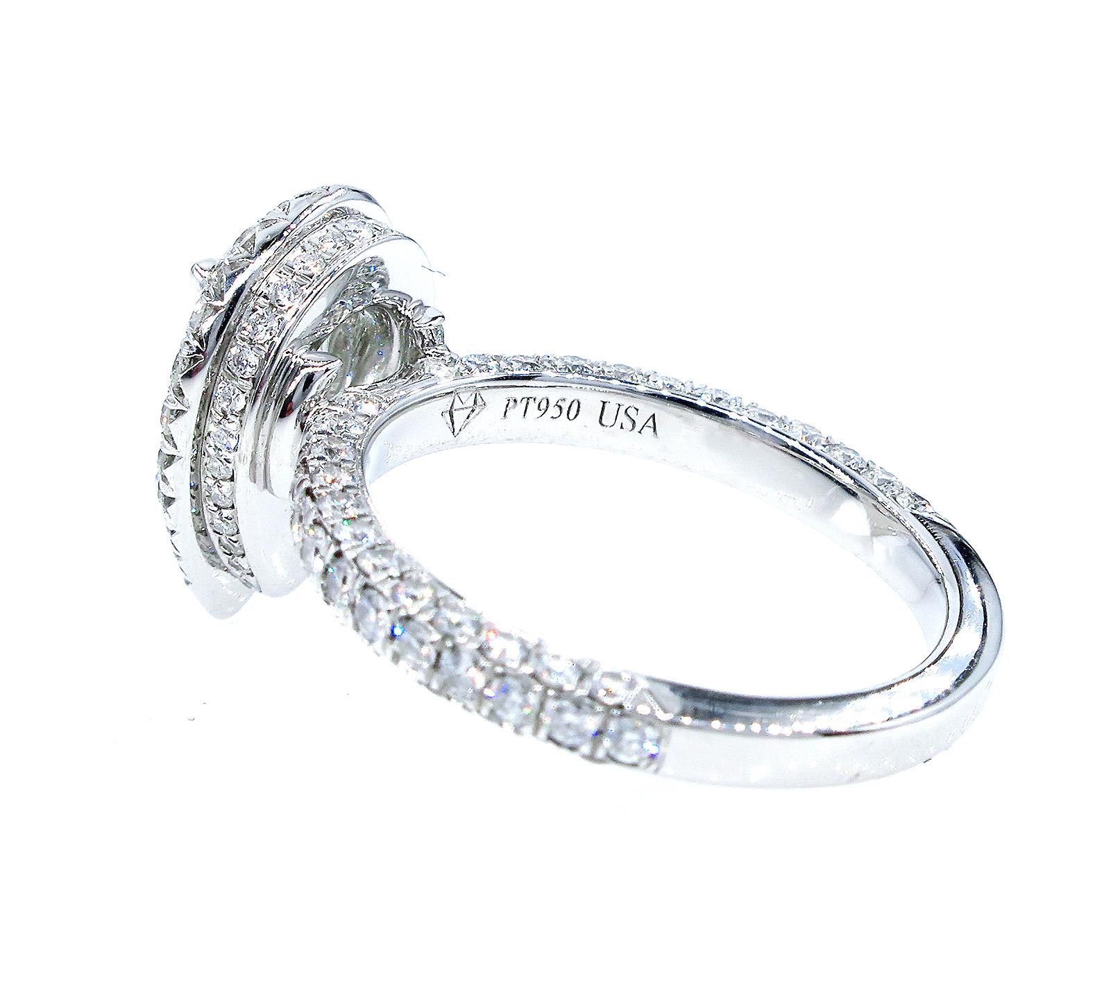 Pear Cut GIA 2.61 Carat Estate Vintage Pear Shaped Diamond Wedding Platinum