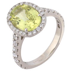 GIA 2,62 carats saphir diamant sans chaleur bague en platine