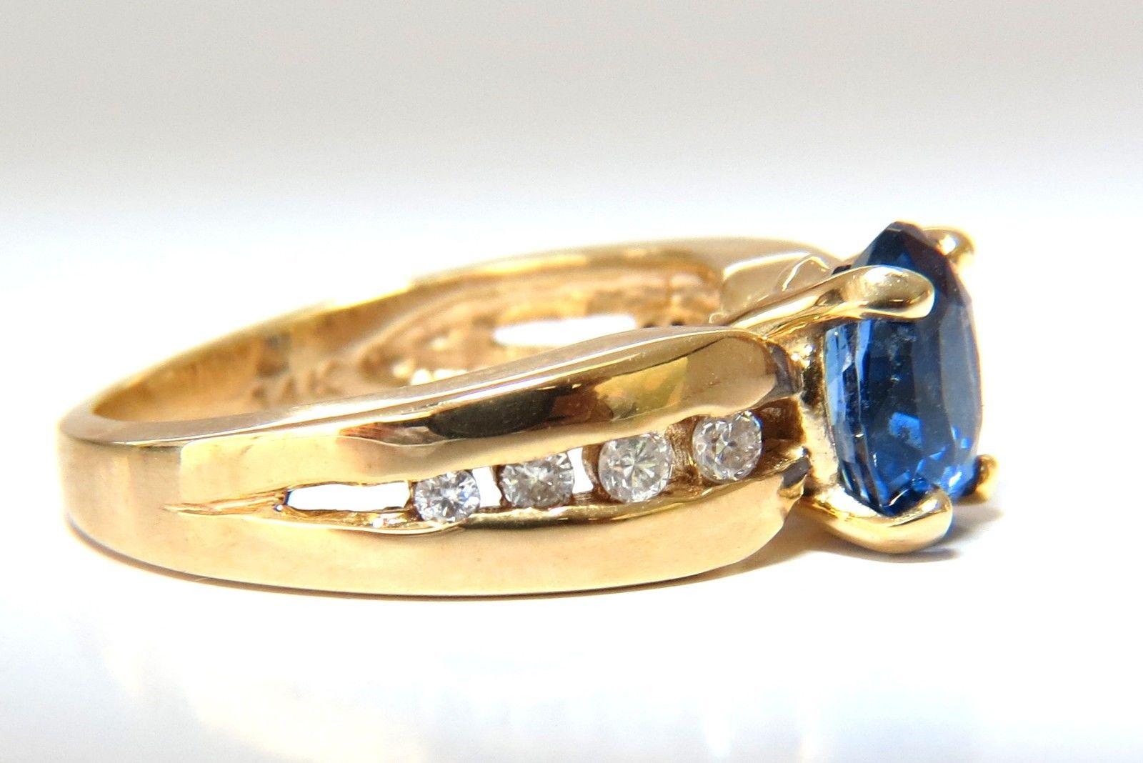 GIA 2.66 Carat Natural No Heat Sapphire Diamond Ring 14 Karat Unheated Blue For Sale 4