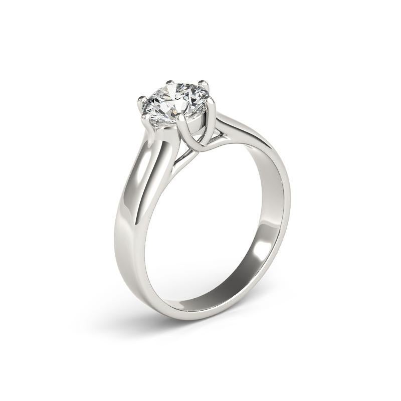 Women's GIA 2.71 Carat Round Solitaire 6-Prong Trellis 18K White Gold Diamond Ring For Sale