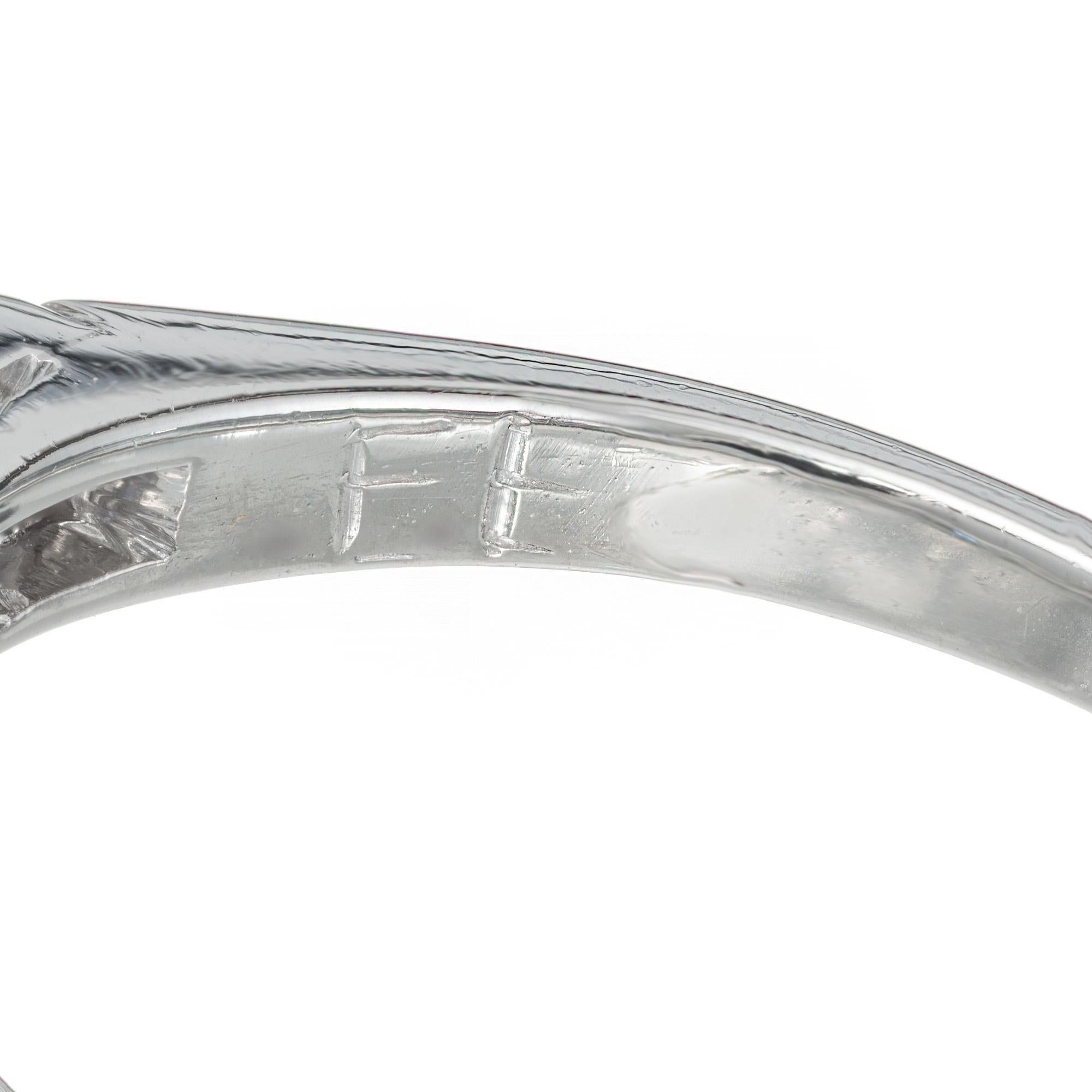 GIA 2.71 Carat Violet Sapphire Diamond Platinum Art Deco Engagement Ring For Sale 1