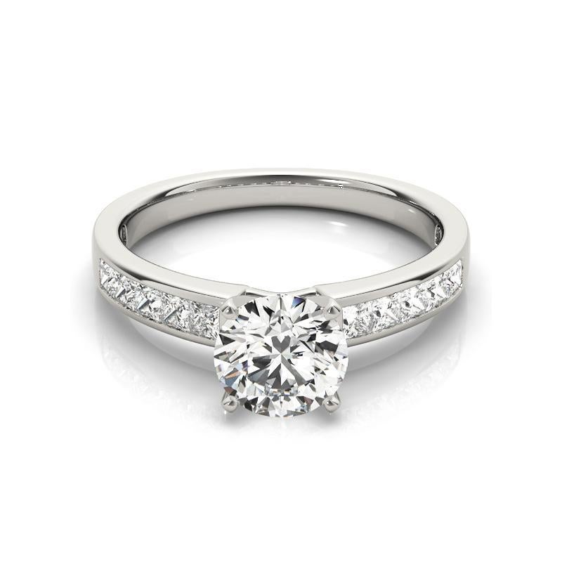 Taglio rotondo GIA 2.71ct Round Princess Channel Solitaire Center Diamond Ring in vendita