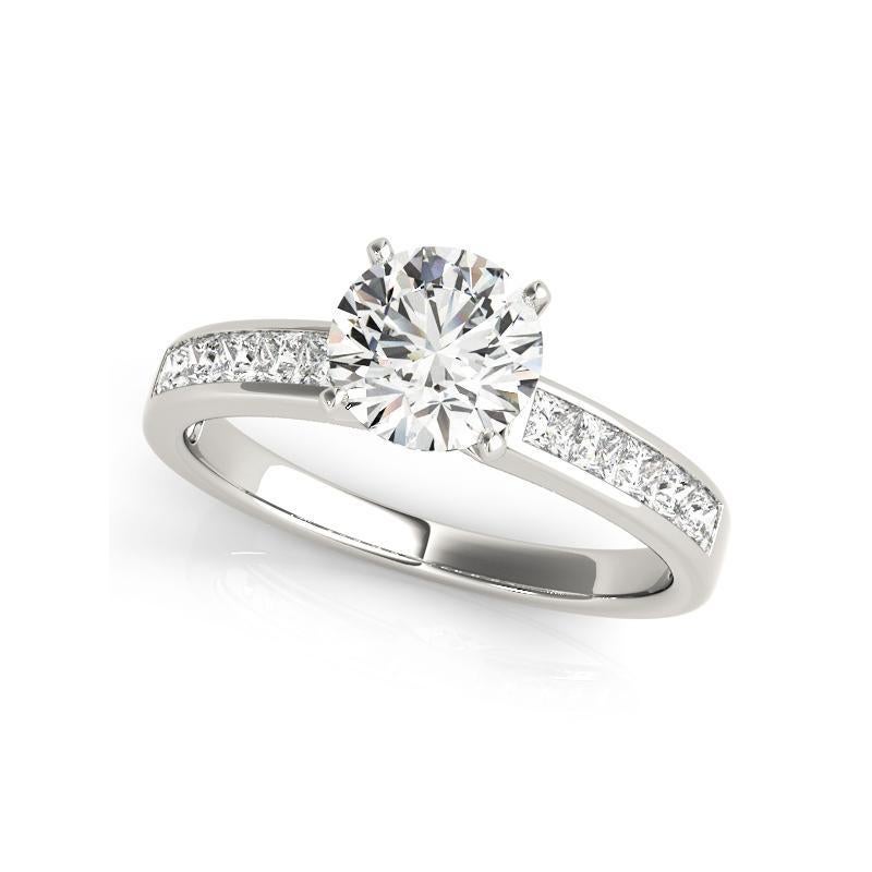 Donna GIA 2.71ct Round Princess Channel Solitaire Center Diamond Ring in vendita