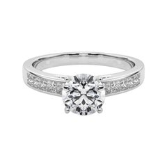 GIA 2.71ct Round Princess Channel Solitaire Center Diamond Ring