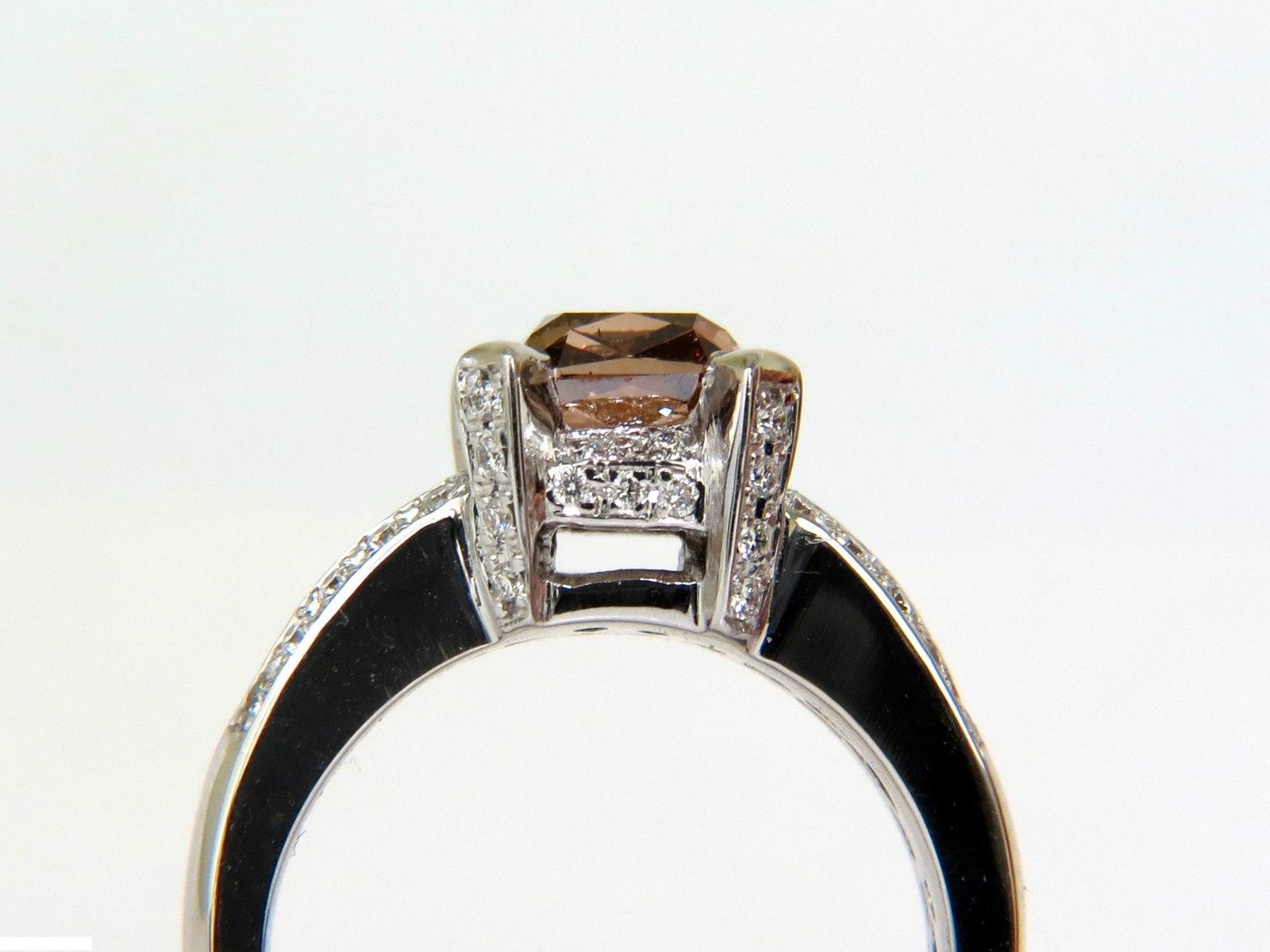 GIA 2,76 Karat natürlicher Fancy Orange Braun Diamant Ring G/VS 14 Karat im Angebot 5