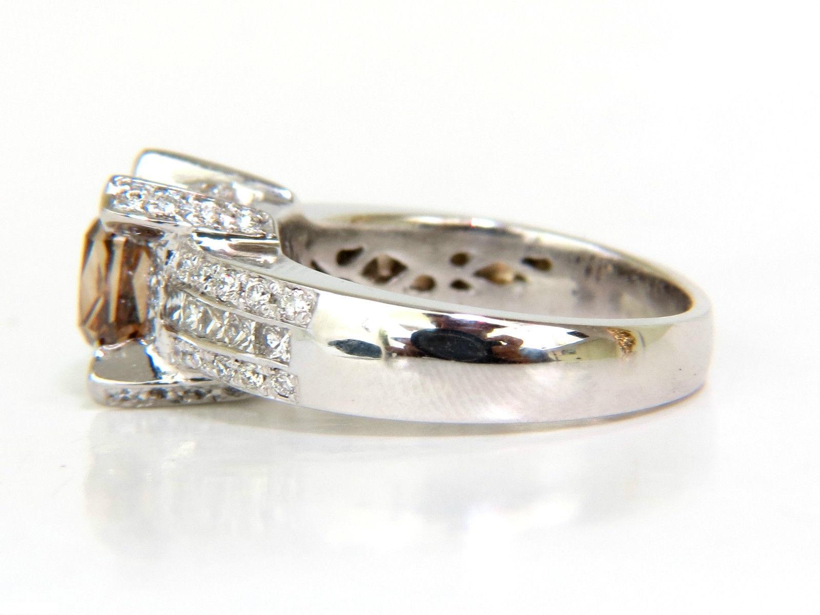 GIA Anillo de diamantes de 2,76 quilates naturales de color marrón anaranjado fantasía G/VS 14 quilates en venta 3