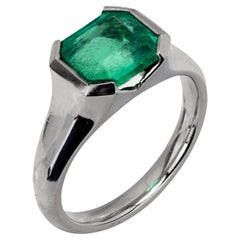 GIA Anillo de platino con esmeralda colombiana de 2,80 quilates