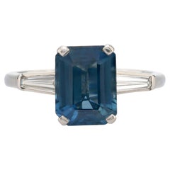 GIA 2.84 carat no heat sapphire diamond platinum ring