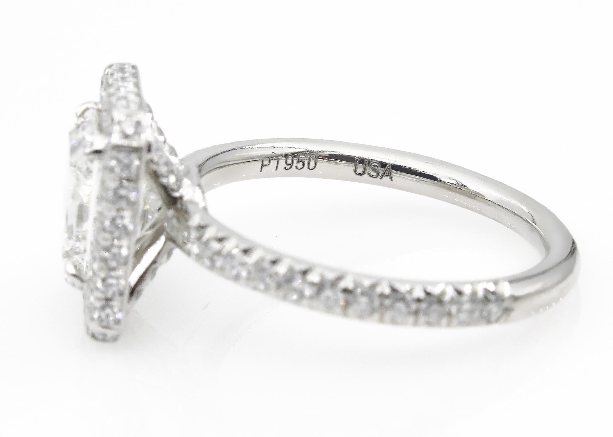 GIA 2.84 Carat Vintage Radiant Cut Diamond Engagement Wedding Platinum Ring 3