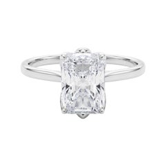 GIA 2.85 Carat Radiant Solitaire Cathedral Tulip  Diamond Ring GIA 2.85 Carat Radiant Solitaire Cathedral Tulip  Diamond Ring