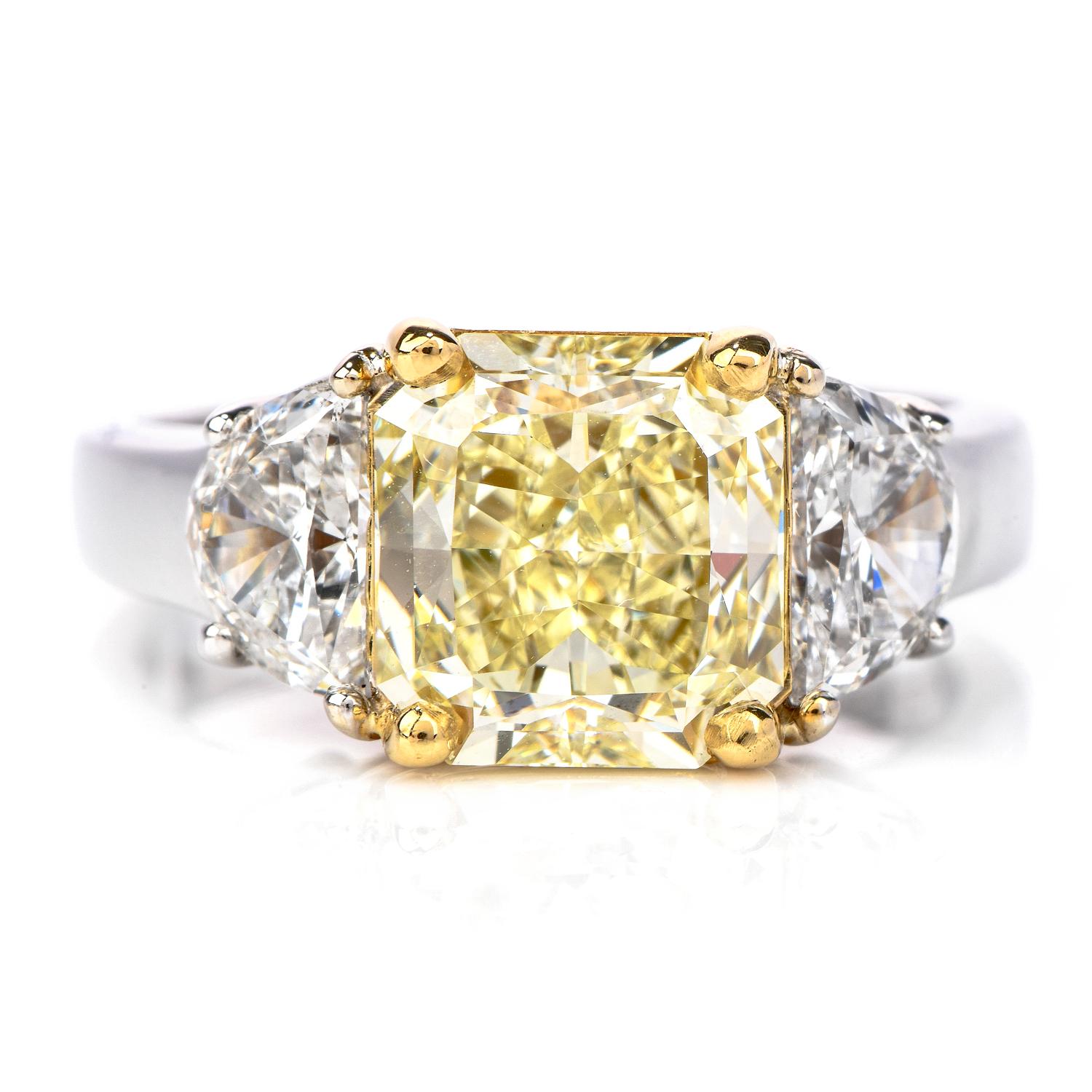 light yellow stone ring