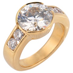 Anello di fidanzamento con diamante GIA da 2,95 carati in oro giallo 18k