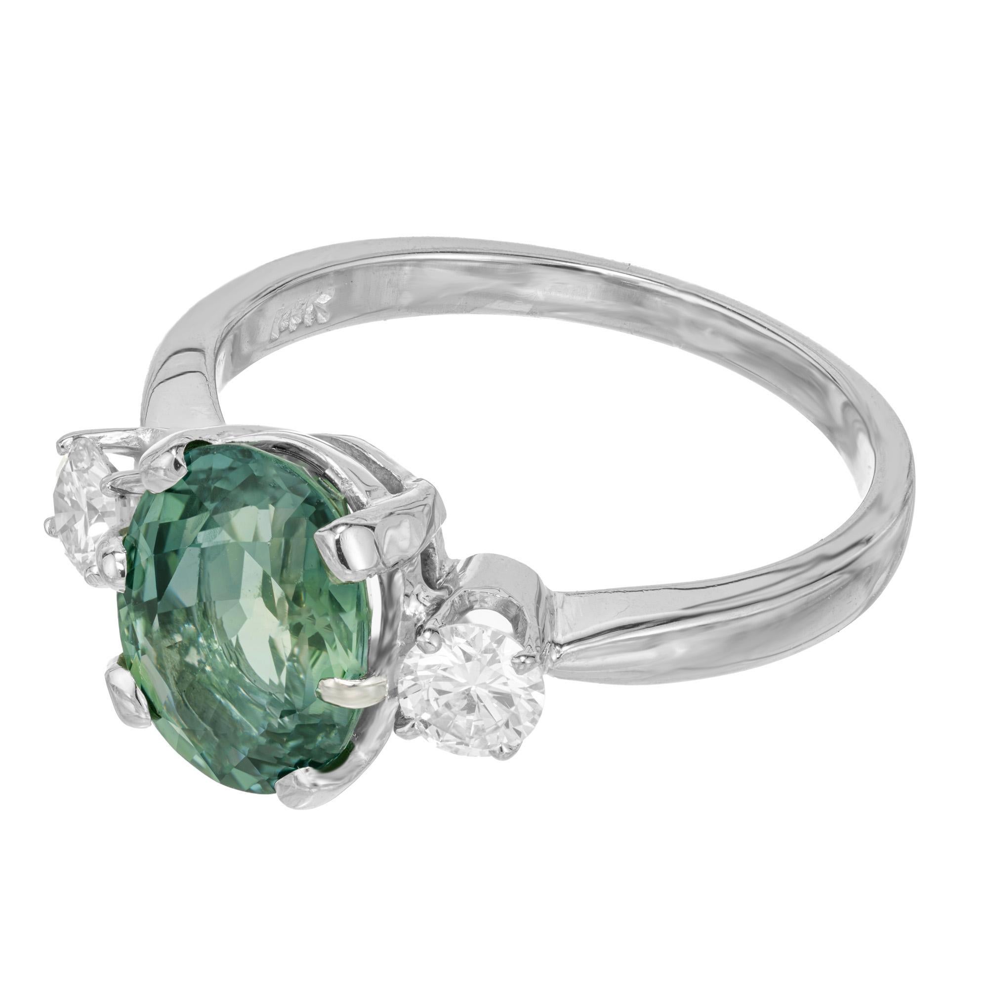 blue green diamond engagement rings