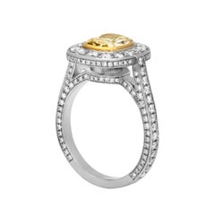 GIA 2.98 Carat Fancy Intense Yellow Diamond Engagement Ring