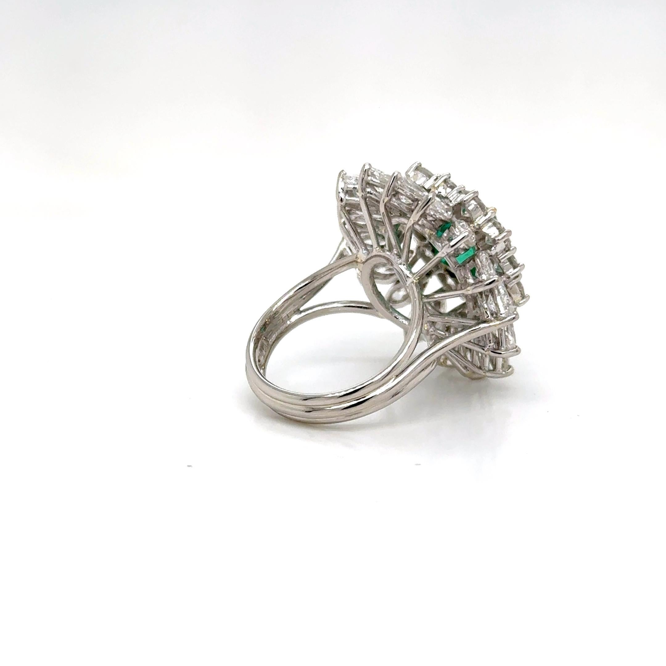 De las mujeres GIA Esmeralda colombina natural de 2,99 quilates y diamantes Plat / Anillo de 18 quilates en venta