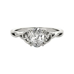 GIA 2ct Oval Solitaire Openwork Celtic Knot  Diamond Ring