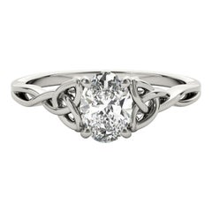 GIA 2ct Solitario ovale traforato Nodo Celtico  Anello con diamante