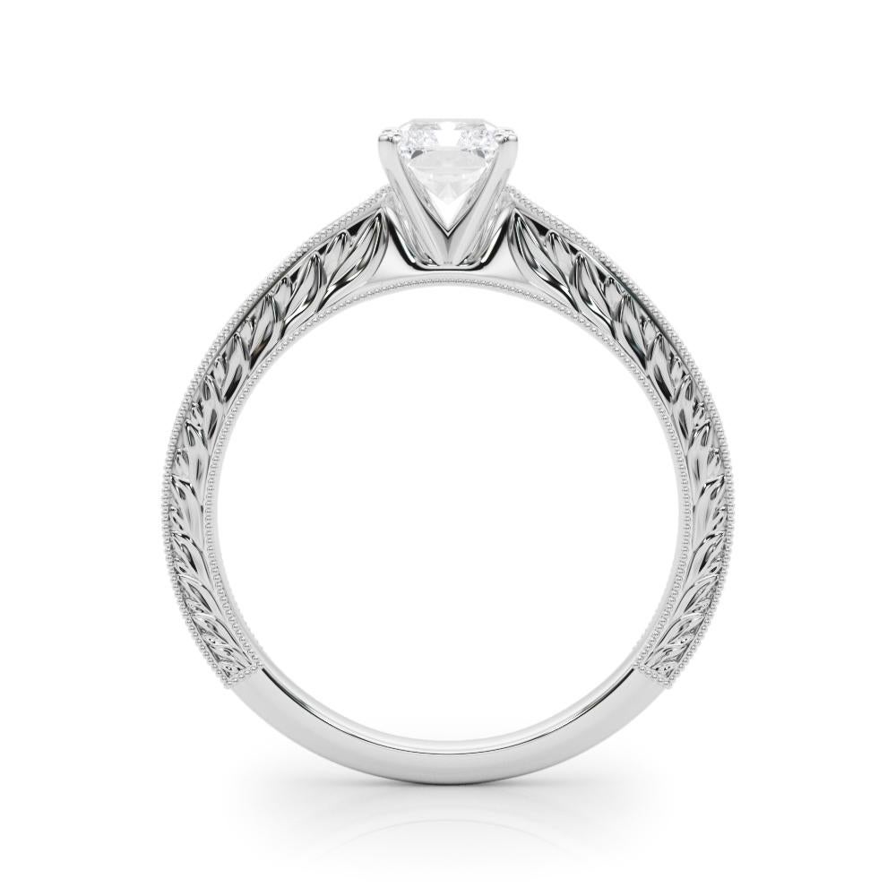 GIA 2ct Radiant Classic Solitaire Anello con diamante antico inciso in oro bianco 18 carati In condizioni Nuovo a New York, NY