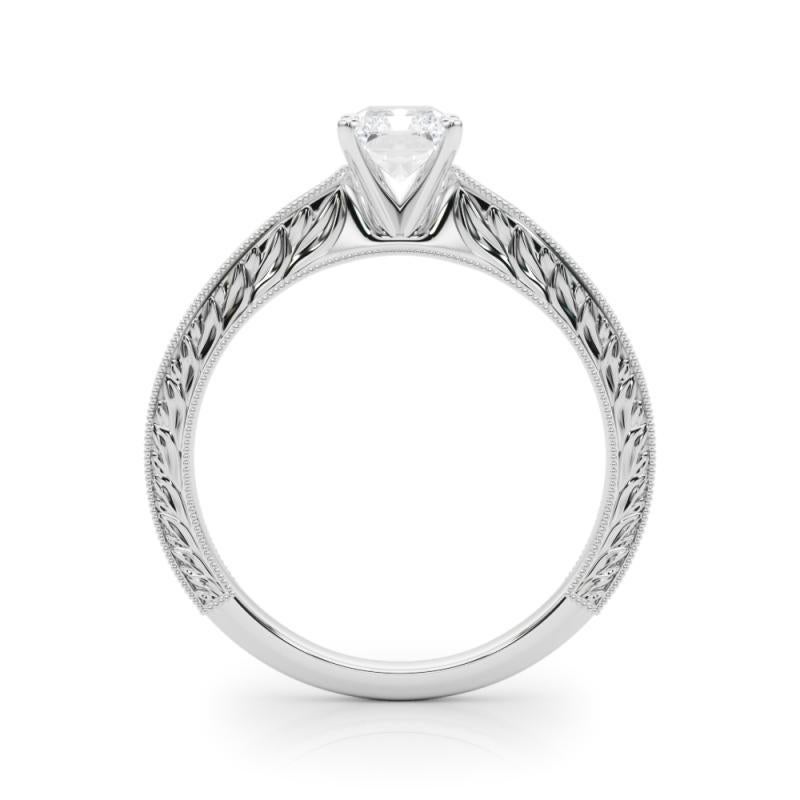 GIA 2ct Radiante Clásico Solitario Antiguo Anillo de Diamantes de Oro Blanco Grabado en Nuevo estado para la venta en New York, NY