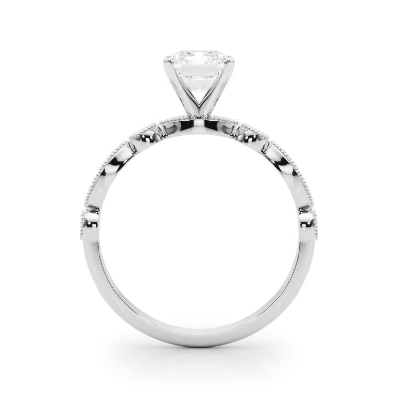 GIA 2ct Marquesa Radiante y Anillo de Diamantes Redondo con Bisel Milgrain en Nuevo estado para la venta en New York, NY