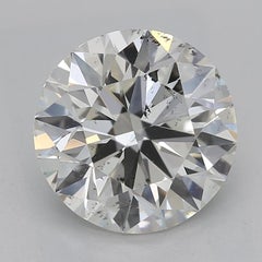 GIA 2ct Round 3-Stone Engraved Curved Shank  Diamond Ring
