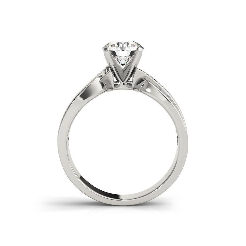 GIA 2ct runder Solitär Diamantring mit hellem Glanz und gebürstetem Diamant (Rundschliff) im Angebot