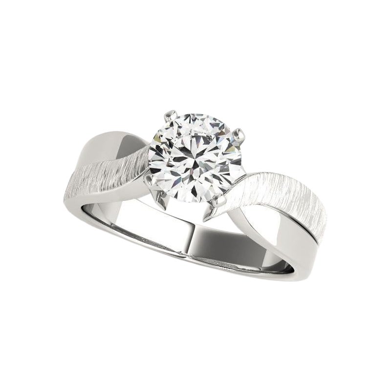 GIA 2ct Anillo de Diamantes Redondo Solitario Brillo y Cepillado