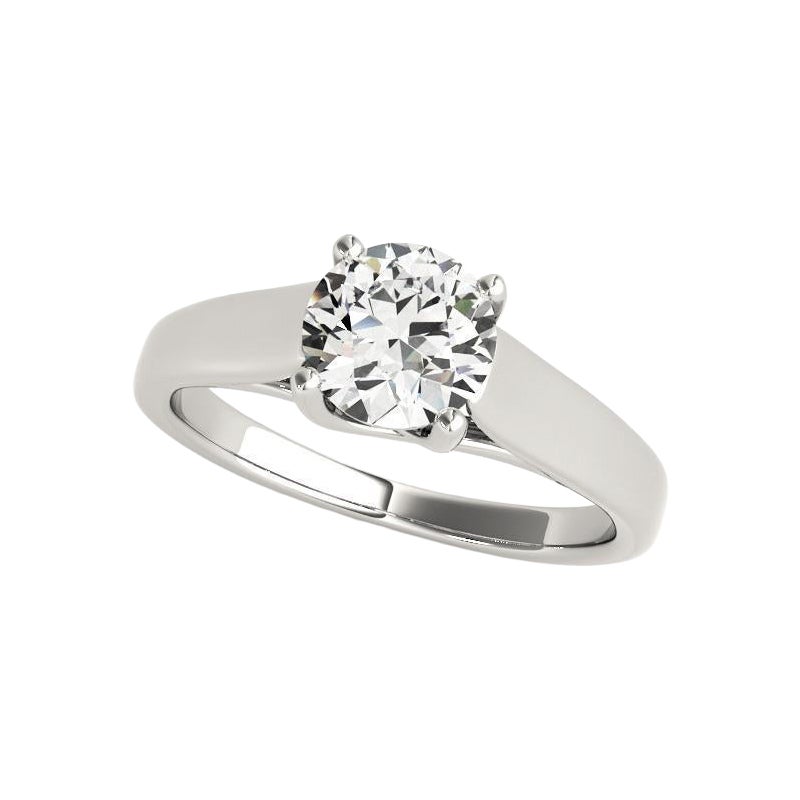 GIA 2ct Round Round Twisted Prong Cathedral Solitaire Diamond Ring