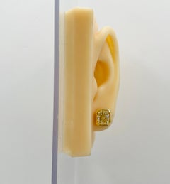 GIA 3 Karat gelber strahlender Diamant Ohrstecker in 18K Gelbgold